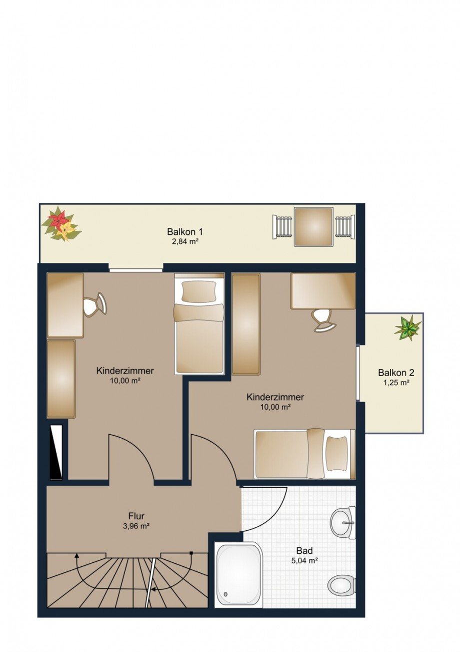 Grundrissvariante 2 Schlafzimmer Reiheneckhaus M�nchen / Aubing-Lochhausen-Langwied