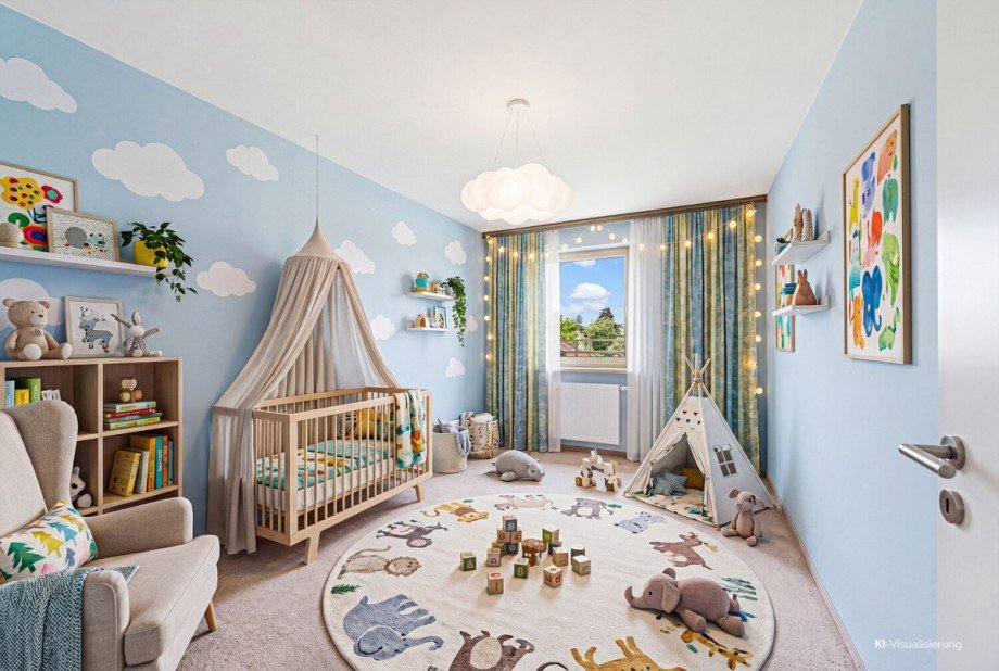 Kinderzimmer Visualisierung Dachgeschosswohnung M�nchen