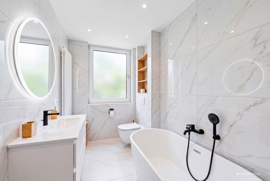 Badezimmer Visualisierung Dachgeschosswohnung M�nchen