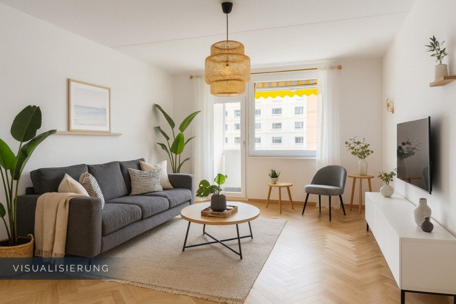 Wohnzimmer - Visualisierung Etagenwohnung M�nchen / Aubing