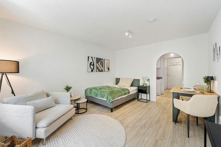  M�nchen Etagenwohnung Neubau am Harras (U6) - helles, ruhiges Mini-Apartment mit Balkon und EBK in Sendling am Harras