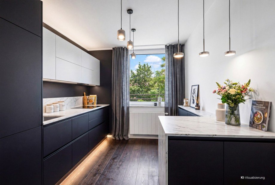 K�che Visualisierung Dachgeschosswohnung M�nchen