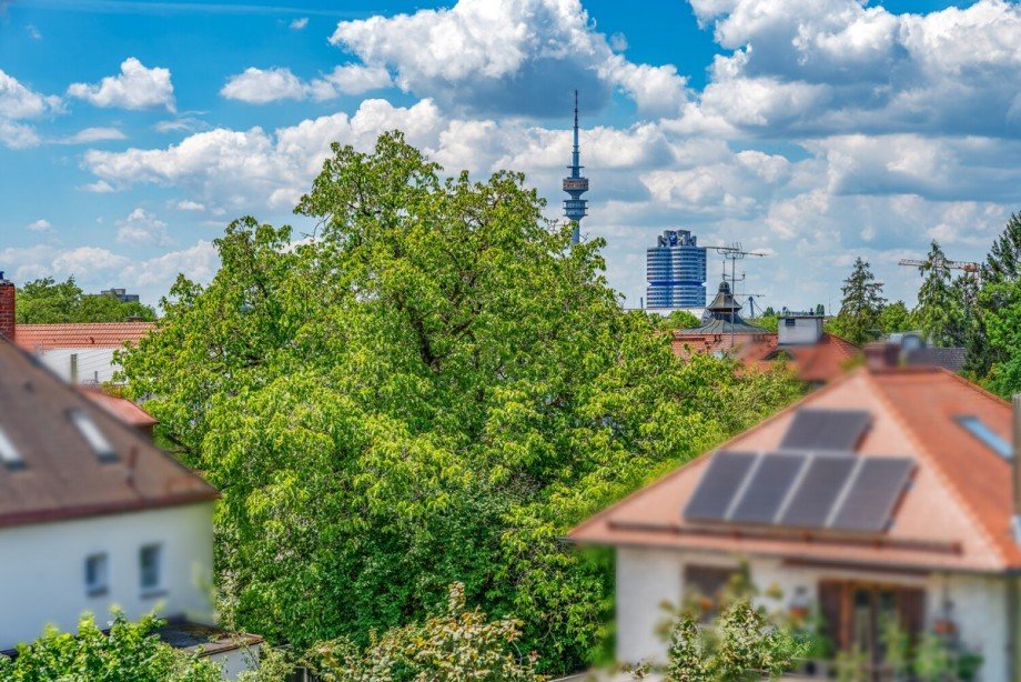 Ausblick von der Dachterrasse Dachgeschosswohnung M�nchen