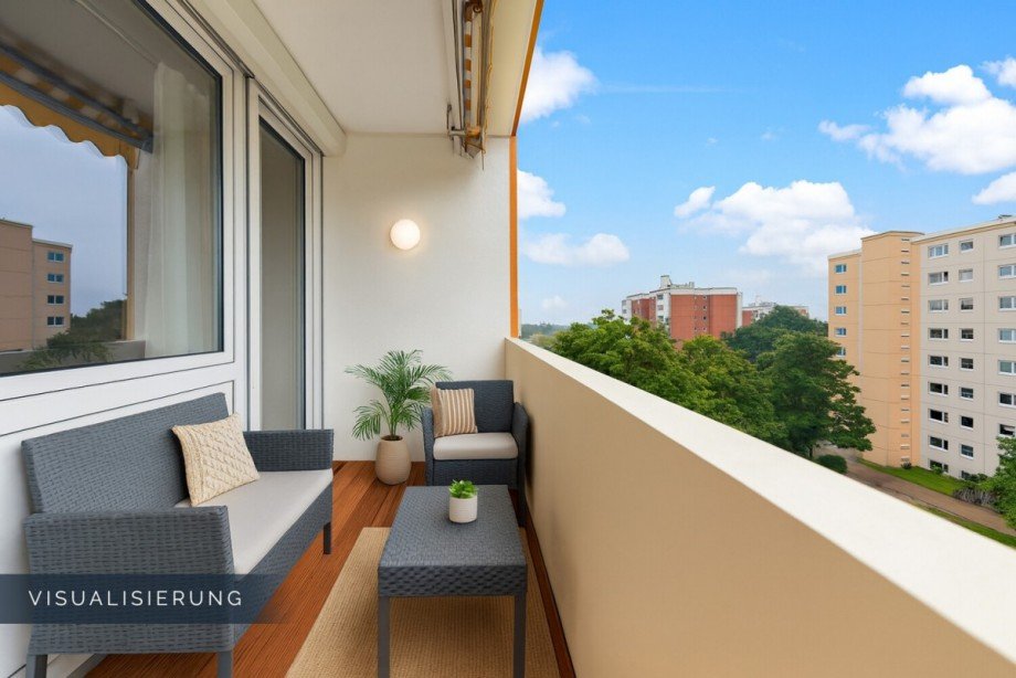 Loggia - Visualisierung Etagenwohnung M�nchen / Aubing