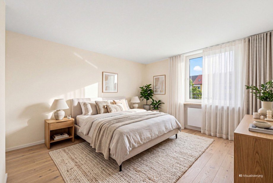 Schlafzimmer Visualisierung Dachgeschosswohnung M�nchen